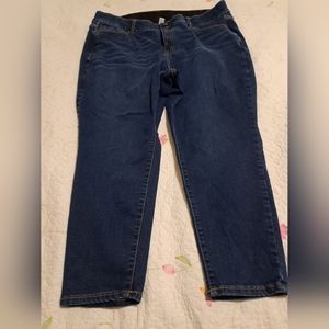 Lane Bryant size 24 skinny jeans, double button closure with smoothing lining.